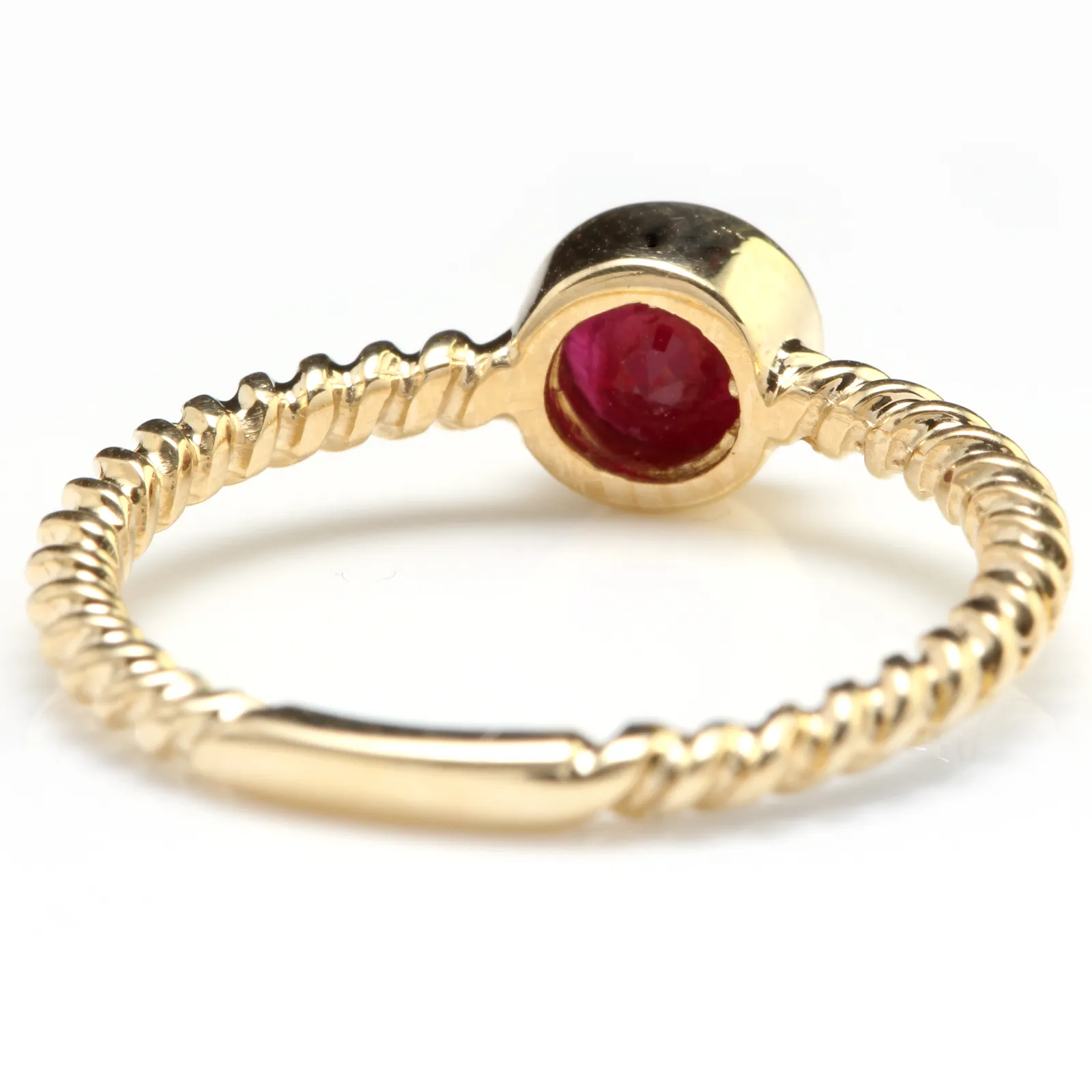 0.80 Carats Exquisite Natural Ruby 14K Solid Yellow Gold Ring