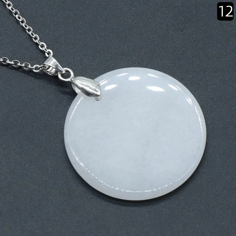 1 Piece Natural Crystal Agate Round Pendant