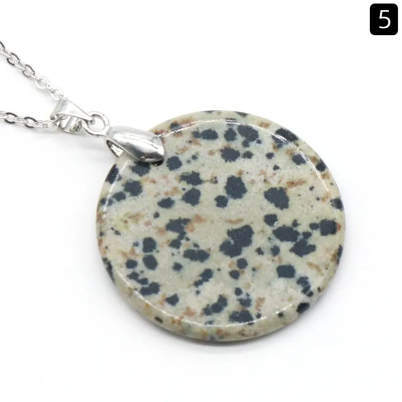 1 Piece Natural Crystal Agate Round Pendant