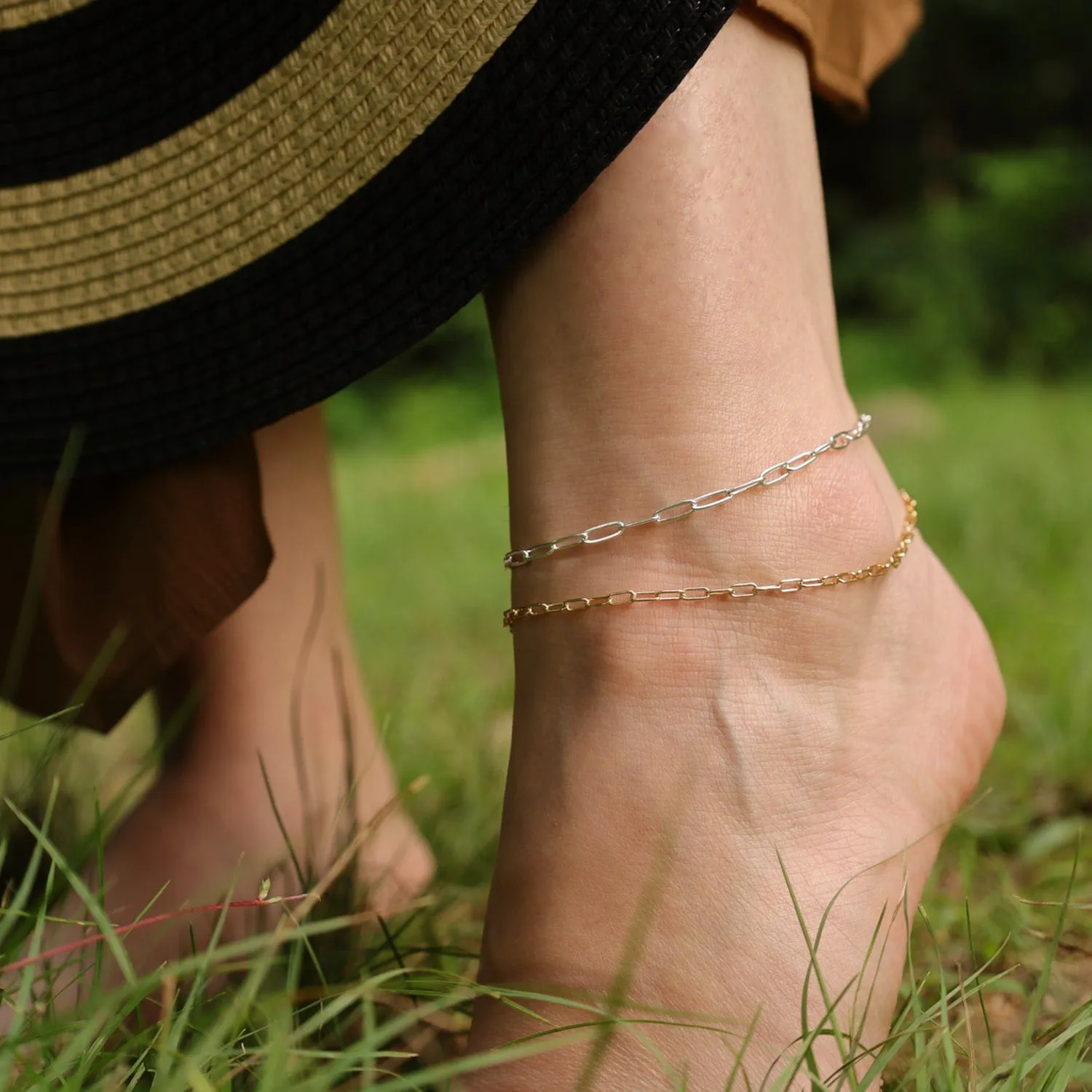 10" Gold Filled Round Drawn Cable Chain Anklet