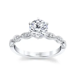 14 KT White Gold Engagement Ring With 0.1 ctw