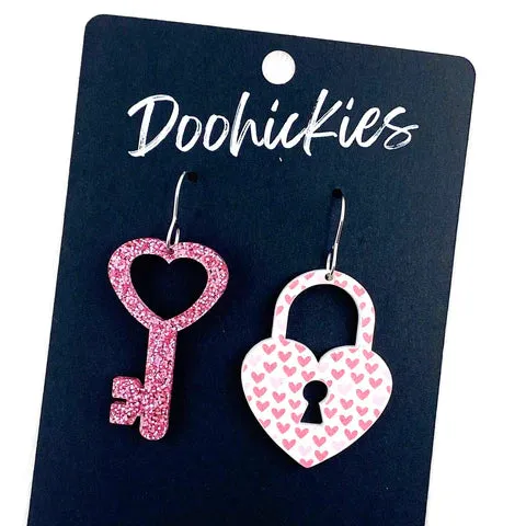 1.5 Lock & Key Acrylic Dangles - Earrings