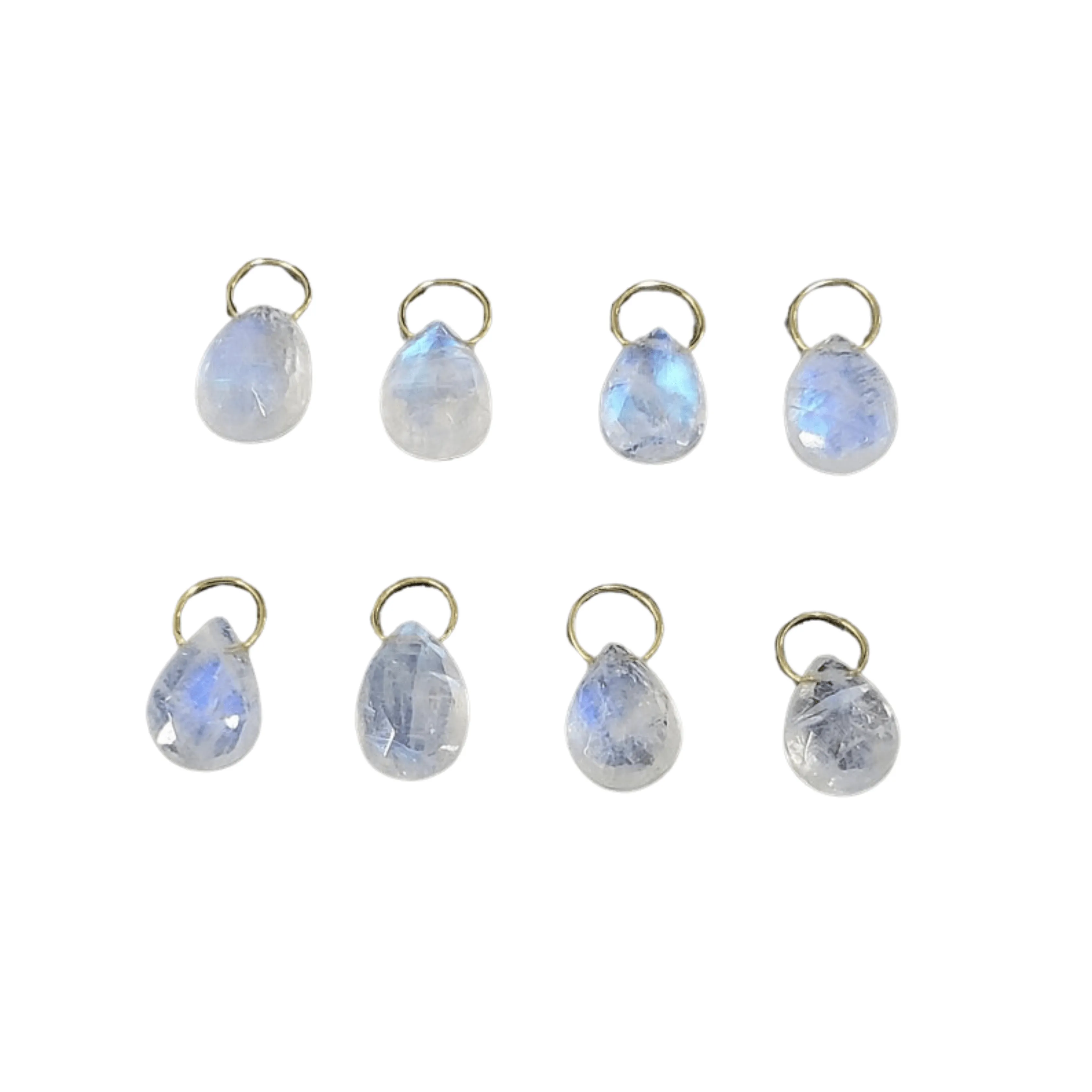 18k Gold Rainbow Moonstone Pendants