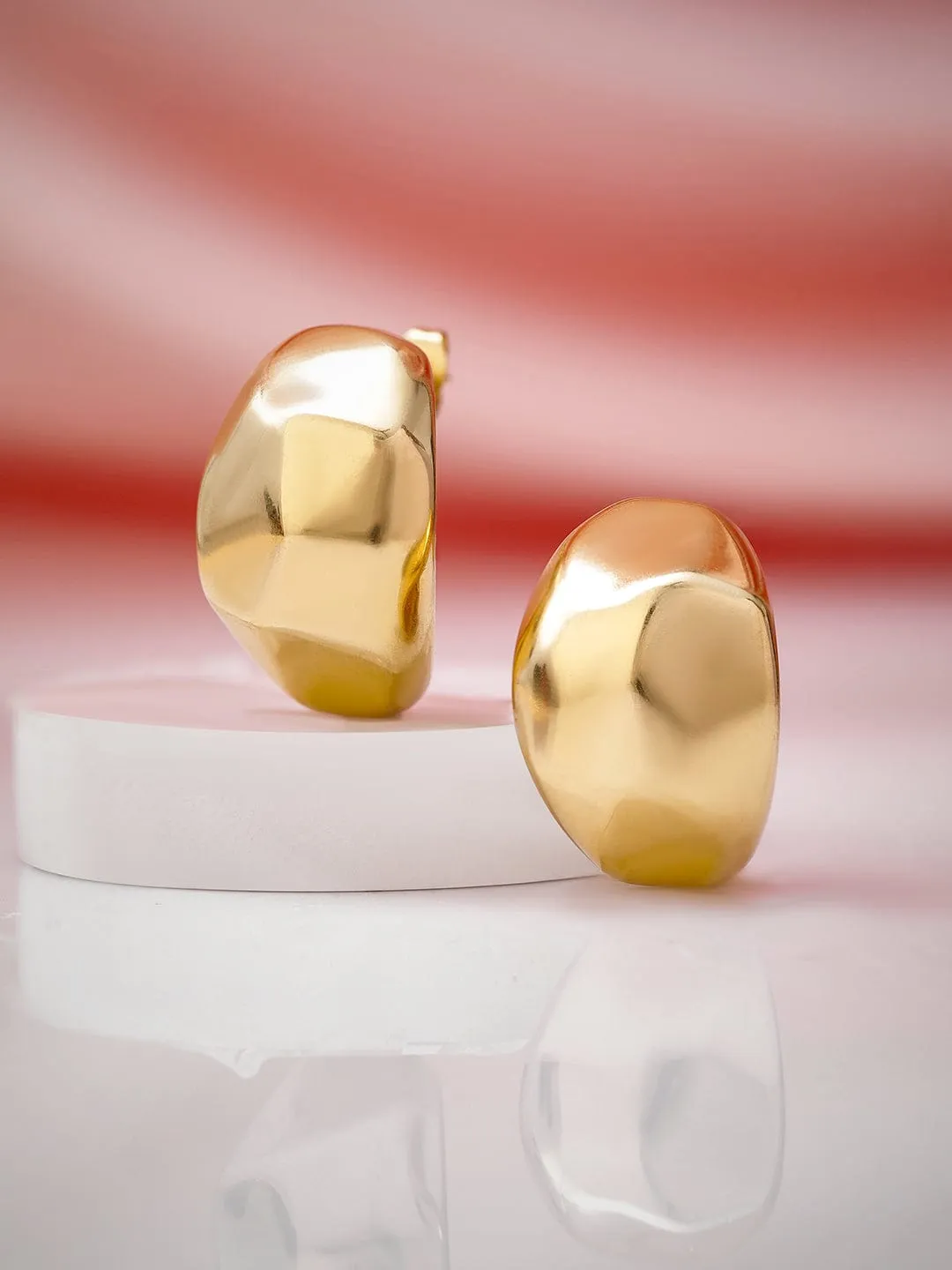 18KT Gold Plated Stainless Steel Tarnish-Free Waterproof Bold Stud Earrings