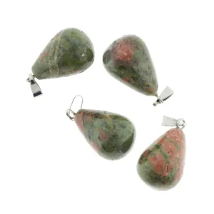 2 Teardrop Natural Gemstone Pendants - Choose Your Gemstone!