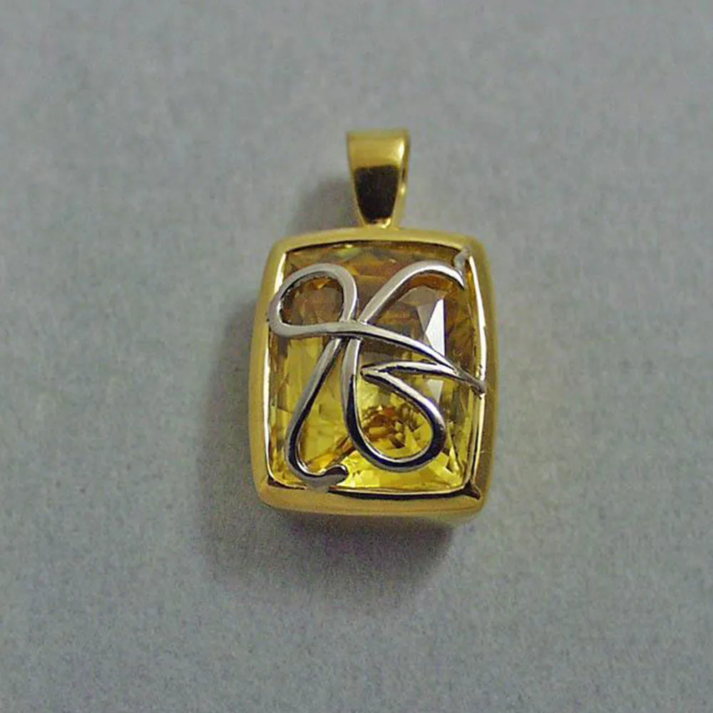 22K Gold, Natural Yellow Sapphire Ekongkar Pendants