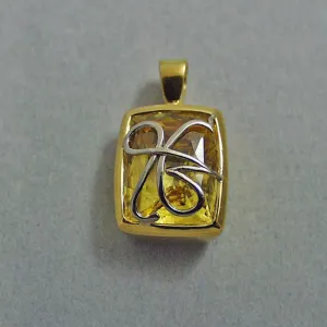 22K Gold, Natural Yellow Sapphire Ekongkar Pendants