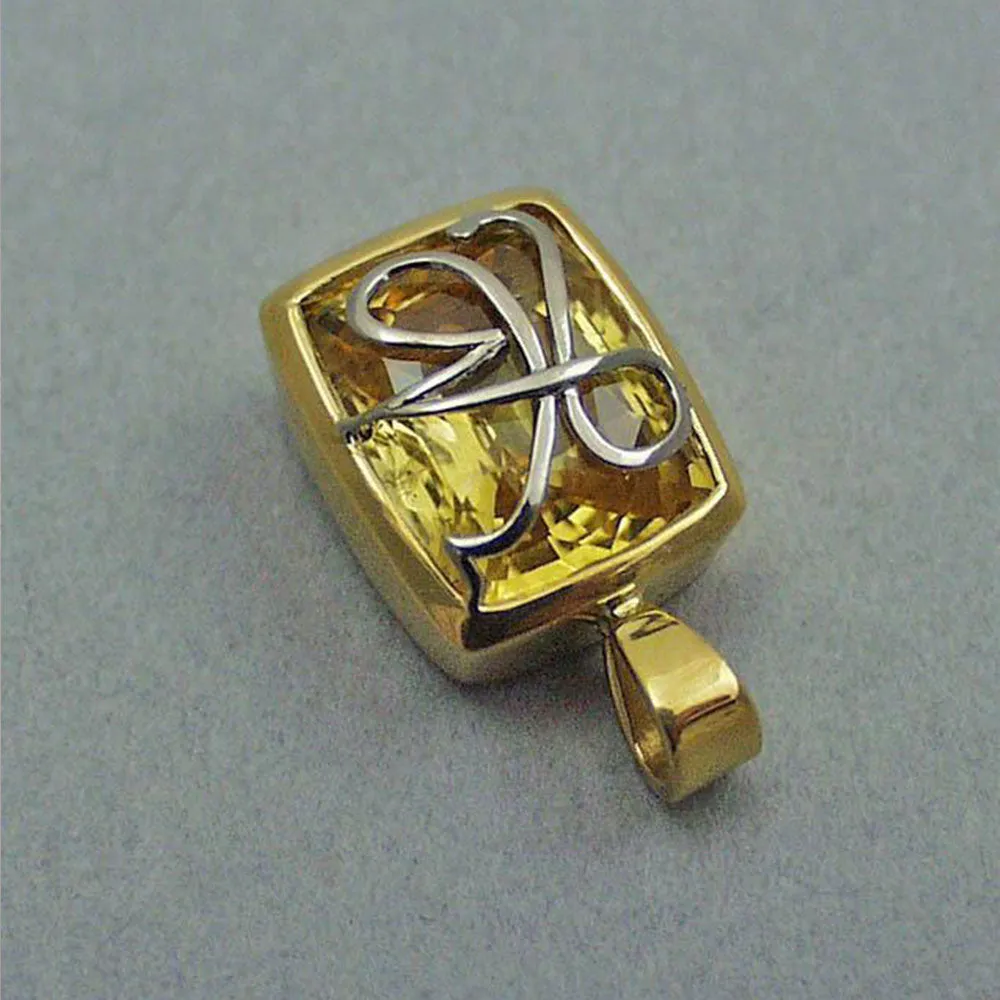 22K Gold, Natural Yellow Sapphire Ekongkar Pendants