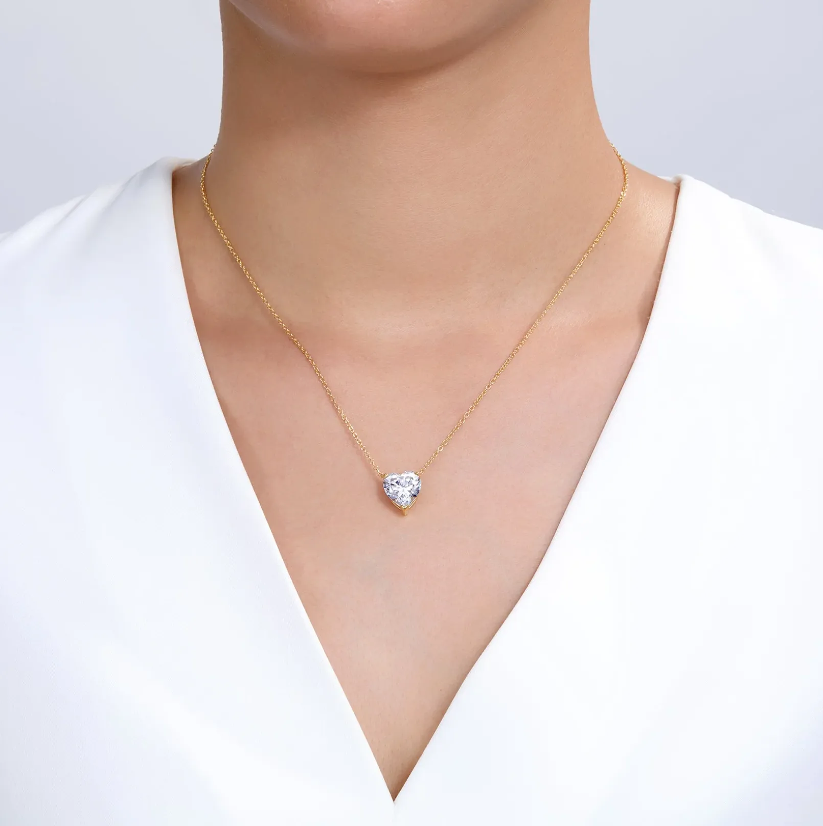 3.50 CTW Heart Solitaire Necklace