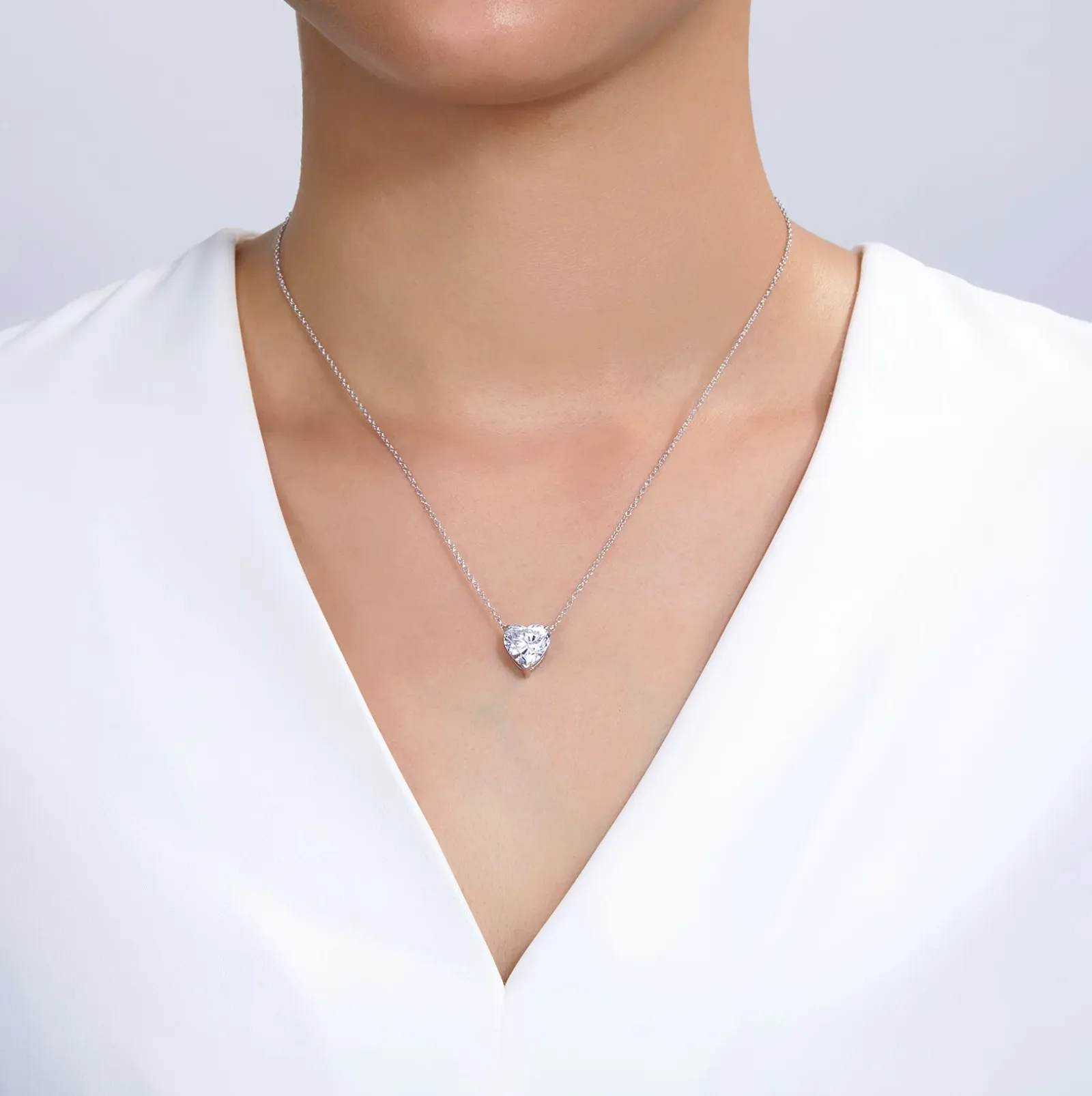 3.50 CTW Heart Solitaire Necklace