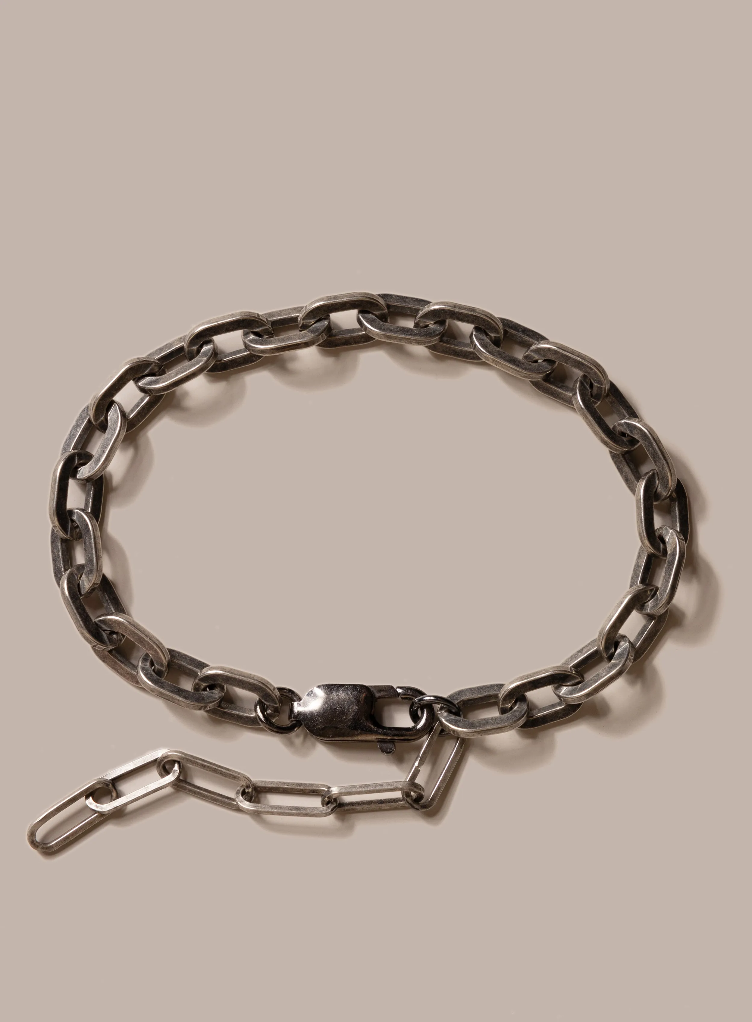 925 Oxidized Sterling Silver Thick Cable Chain Bracelet for Men