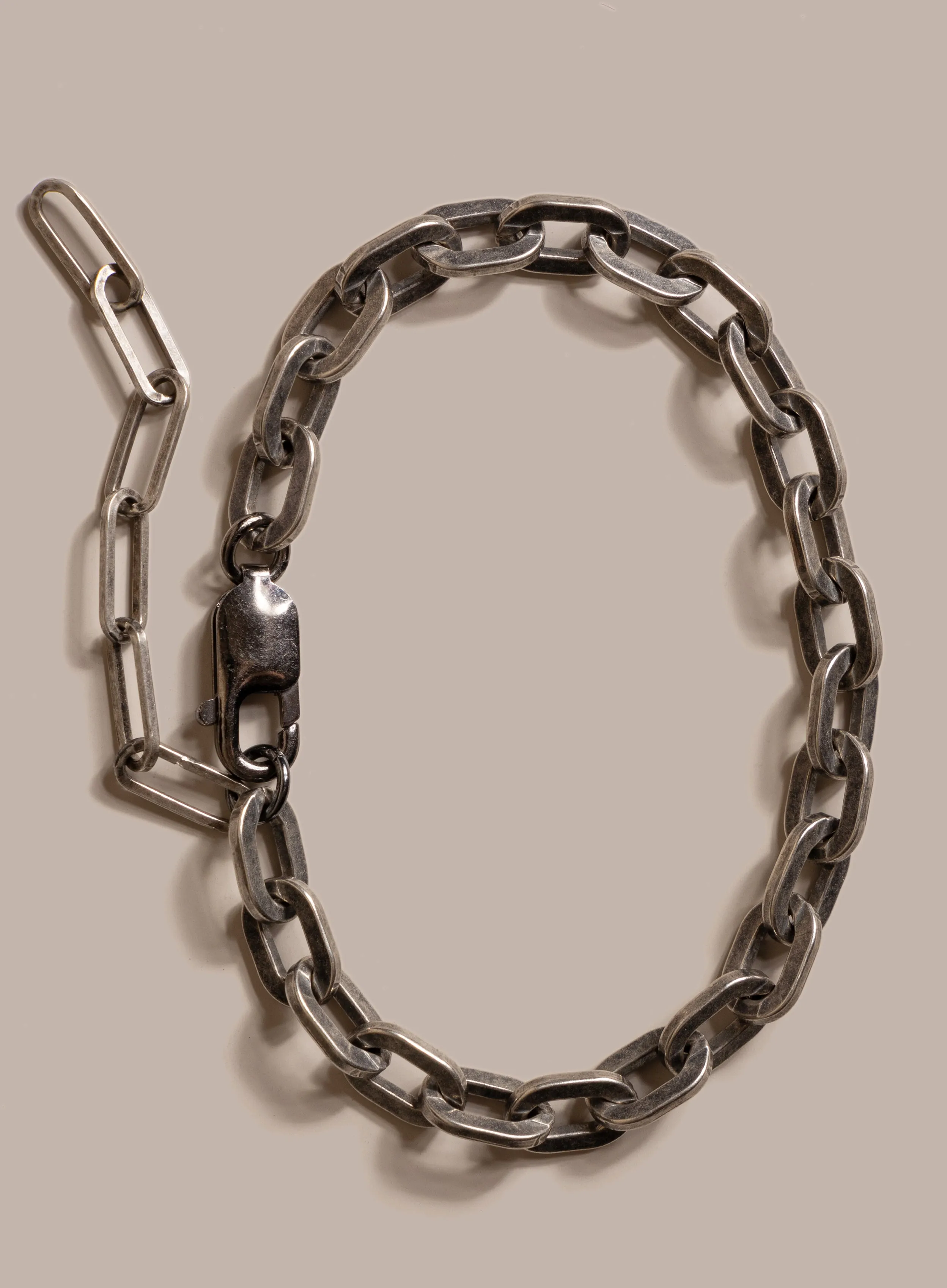 925 Oxidized Sterling Silver Thick Cable Chain Bracelet for Men