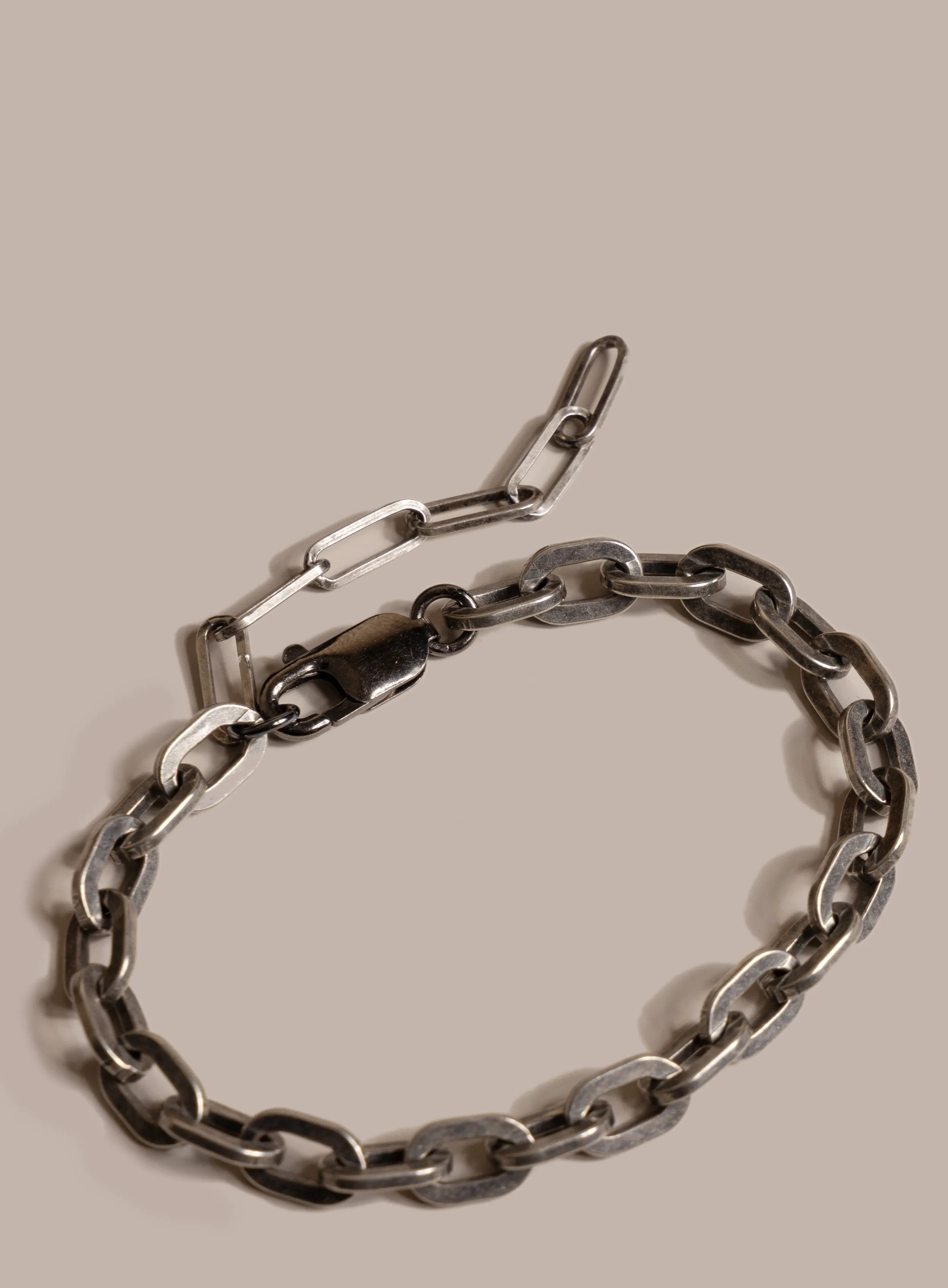 925 Oxidized Sterling Silver Thick Cable Chain Bracelet for Men