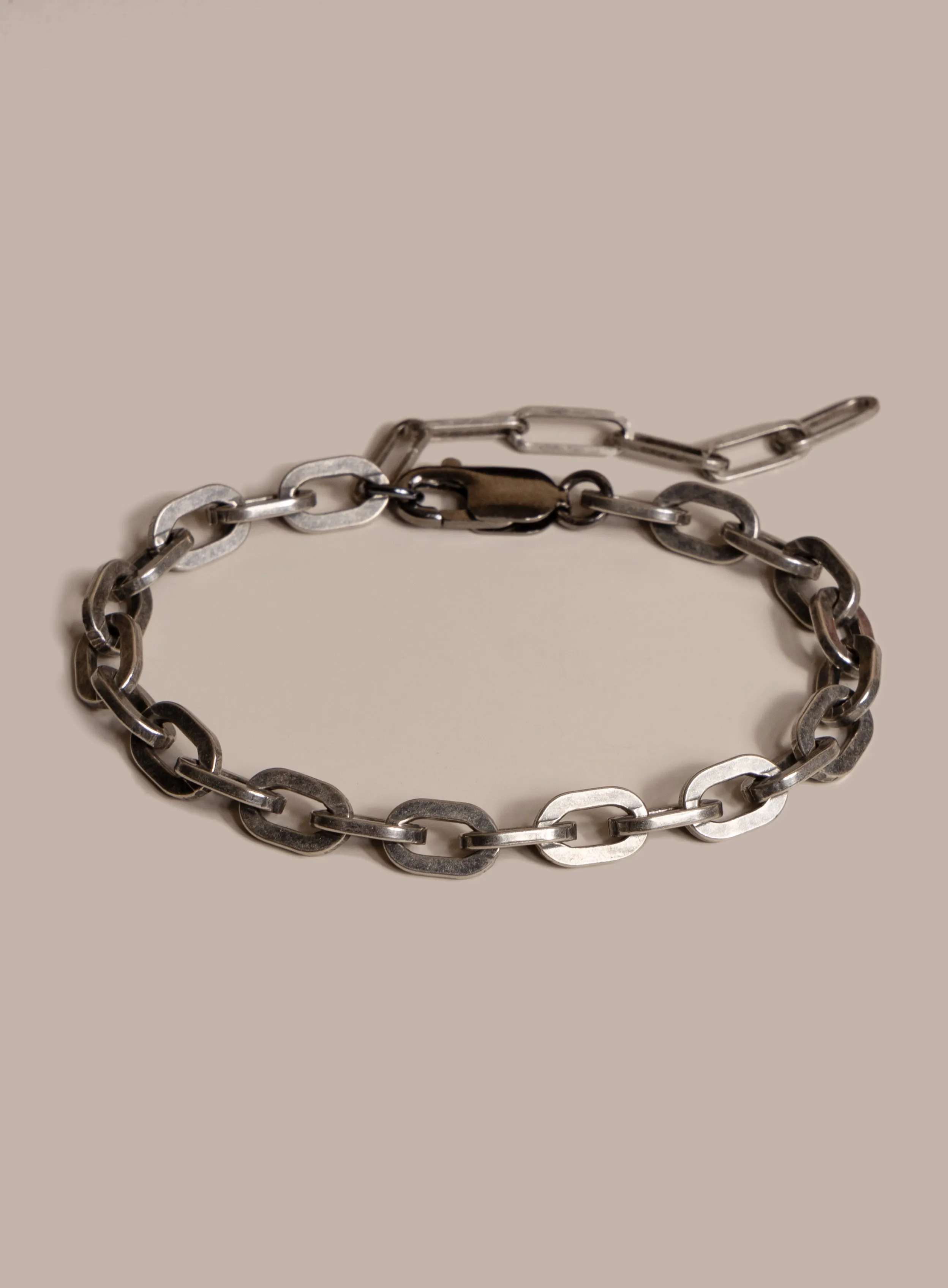 925 Oxidized Sterling Silver Thick Cable Chain Bracelet for Men