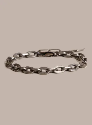 925 Oxidized Sterling Silver Thick Cable Chain Bracelet for Men