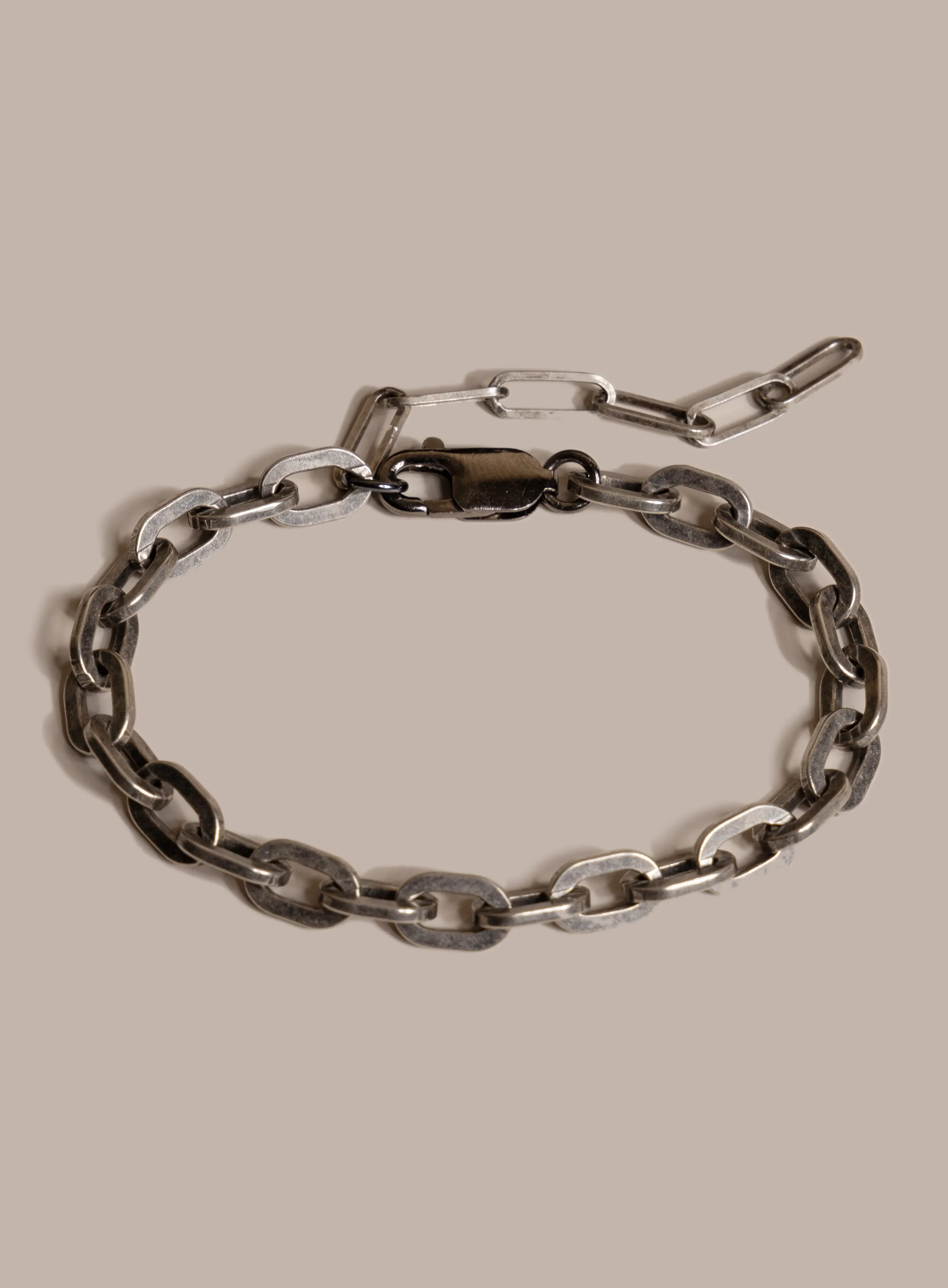 925 Oxidized Sterling Silver Thick Cable Chain Bracelet for Men