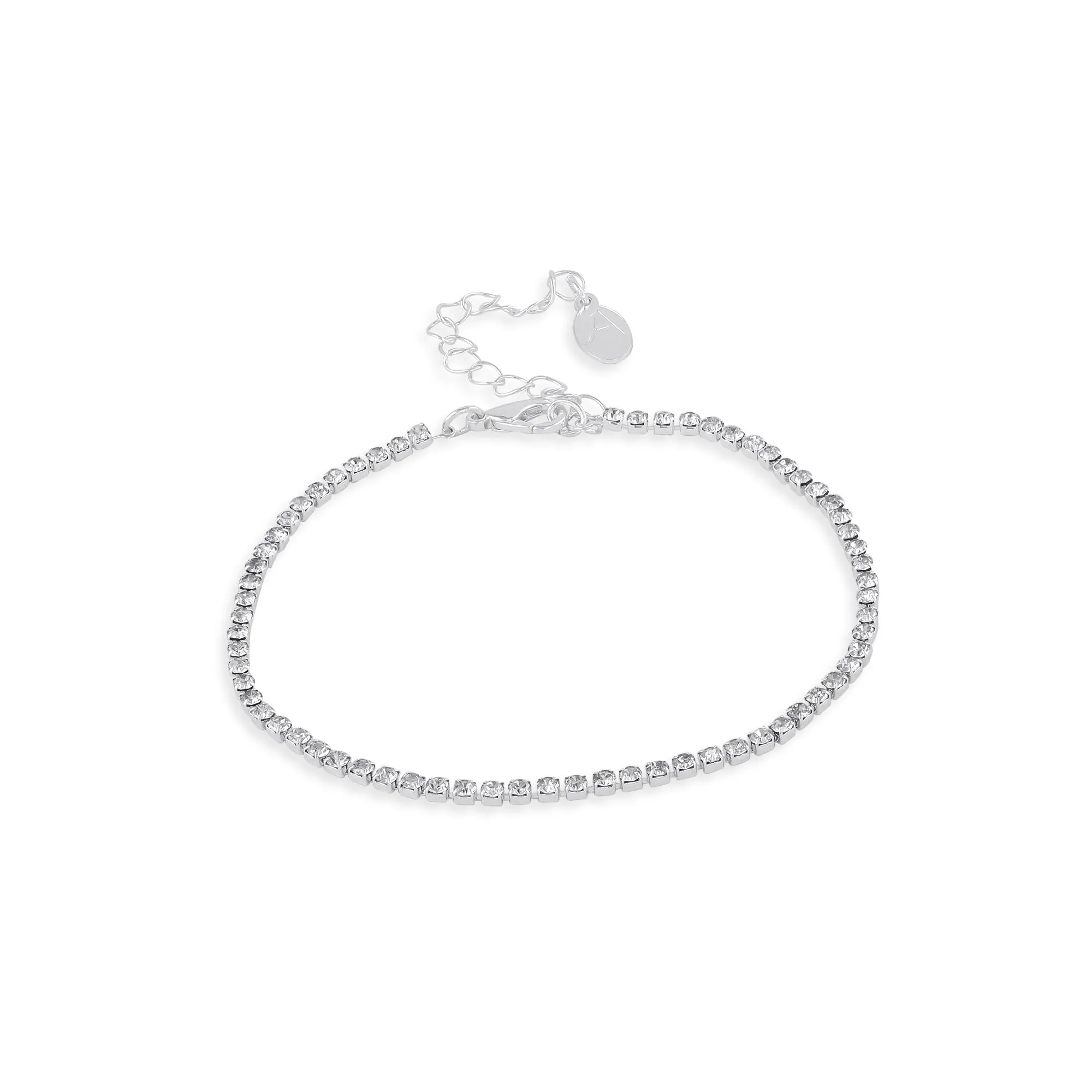 Accessorize London Tennis Chain Sparkle Drop Anklet Set Of Two