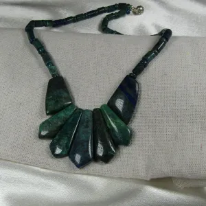 Azurite Gemstone Designer Bead Necklace