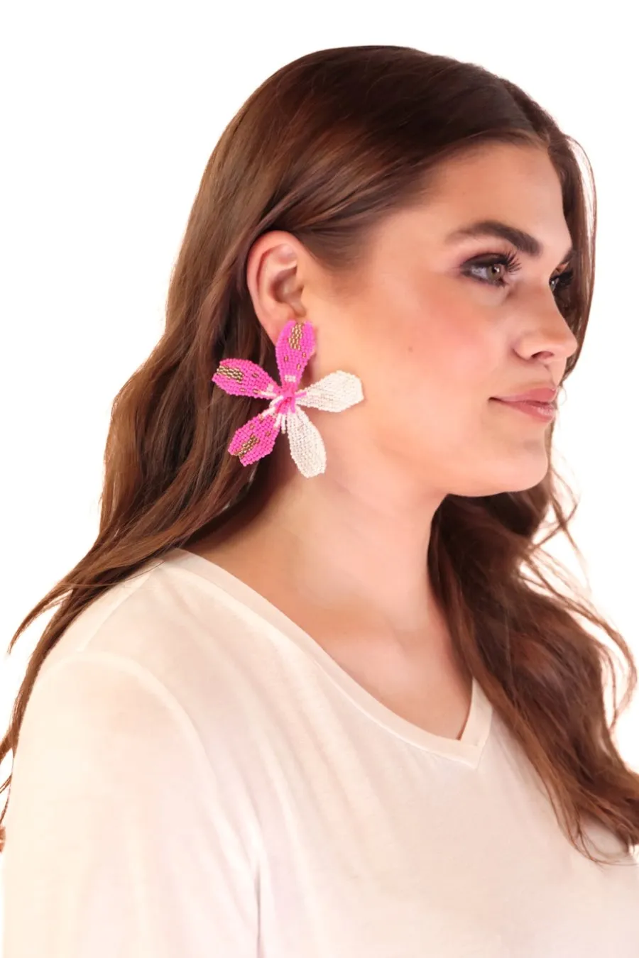 Bold Blooms Beaded Earrings