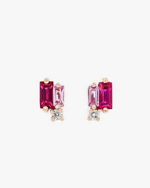 Bold Burst Pink Sapphire Studs