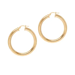 Bold, Chunky Hoop Earrings - Gold