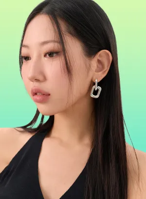 Bold Square Chain Earrings IN302