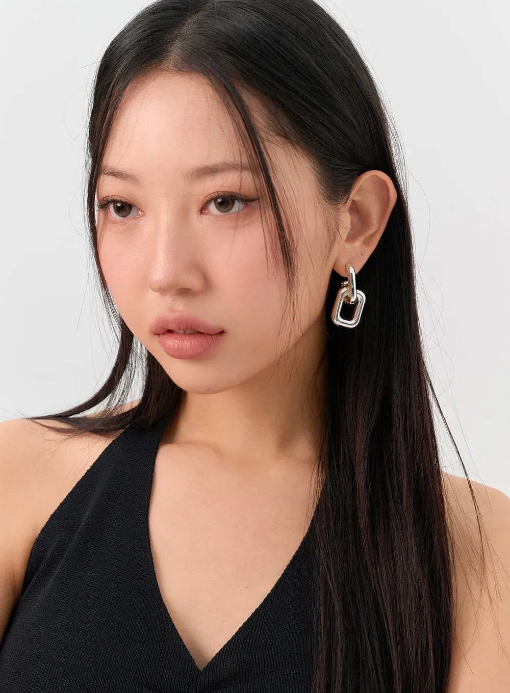 Bold Square Chain Earrings IN302