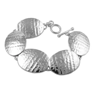 Bold Sterling Silver Hammered Bracelet