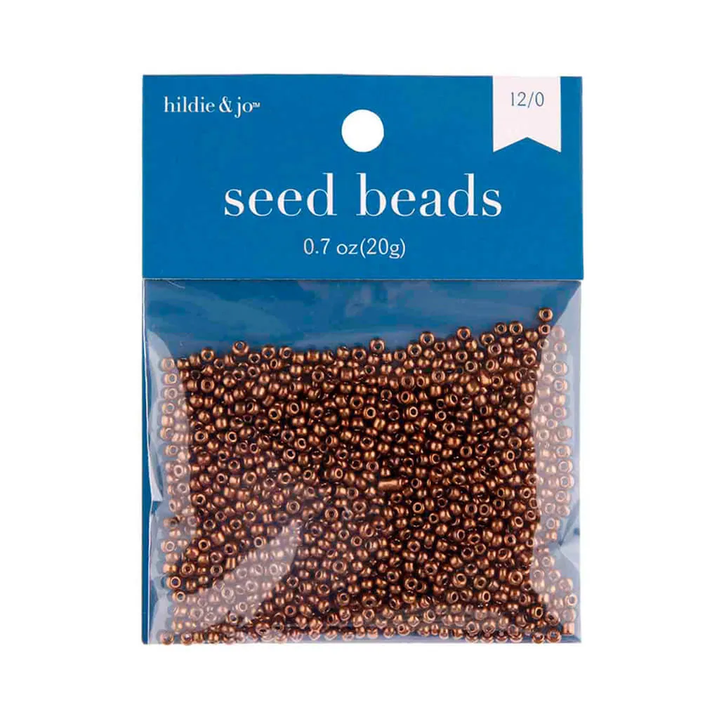 Brown Plated Seed Beads,0.7 oz