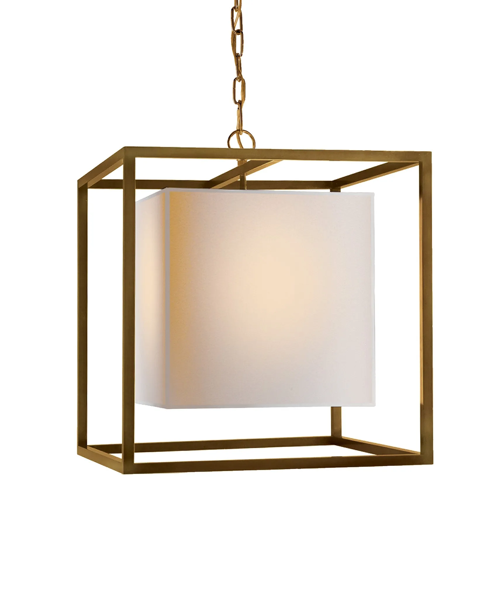 Caged Lantern, Antique Brass