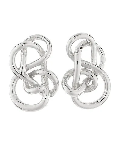 Cata Geometric Shape Metal Earrings - Rhodium