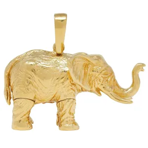 Contemporary 18 Karat Yellow Gold Articulated Elephant Pendant