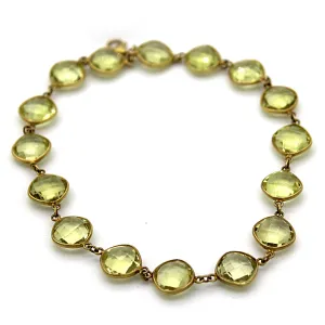 Cushion Cut Lemon Quartz Fine Anklet