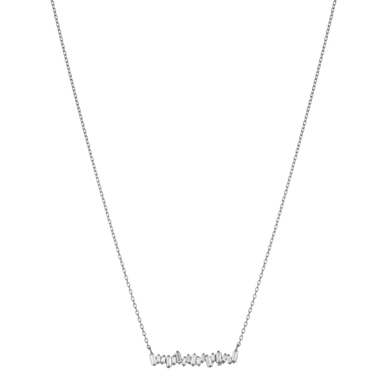 CZ Baguette Bar Necklace