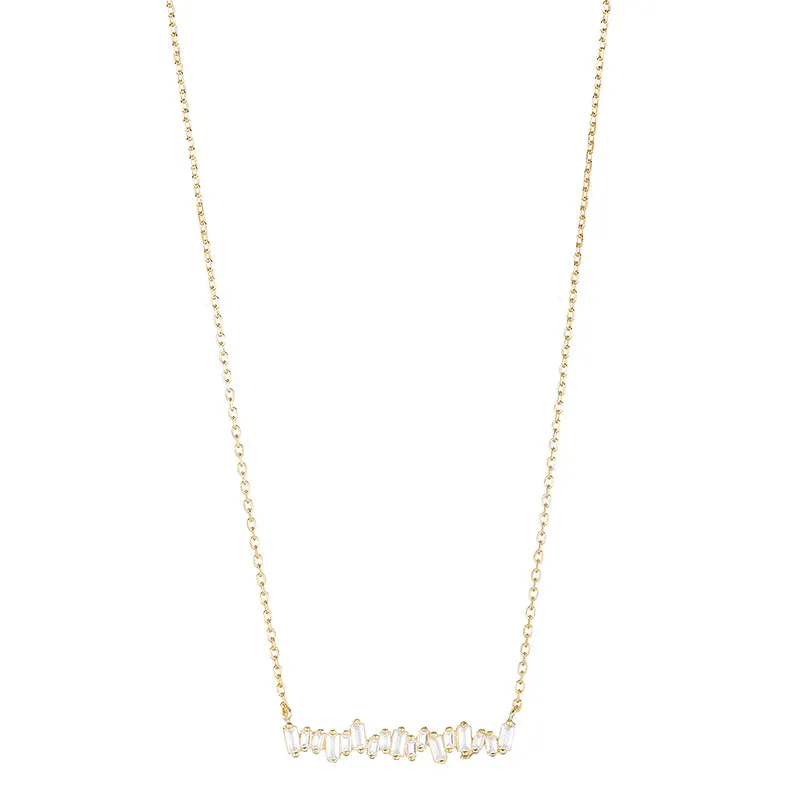 CZ Baguette Bar Necklace