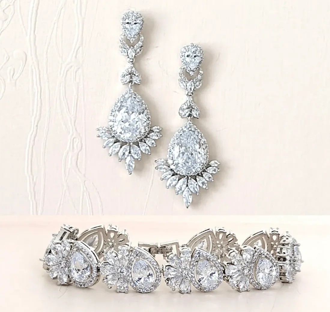 CZ Statement Earrings Art Deco