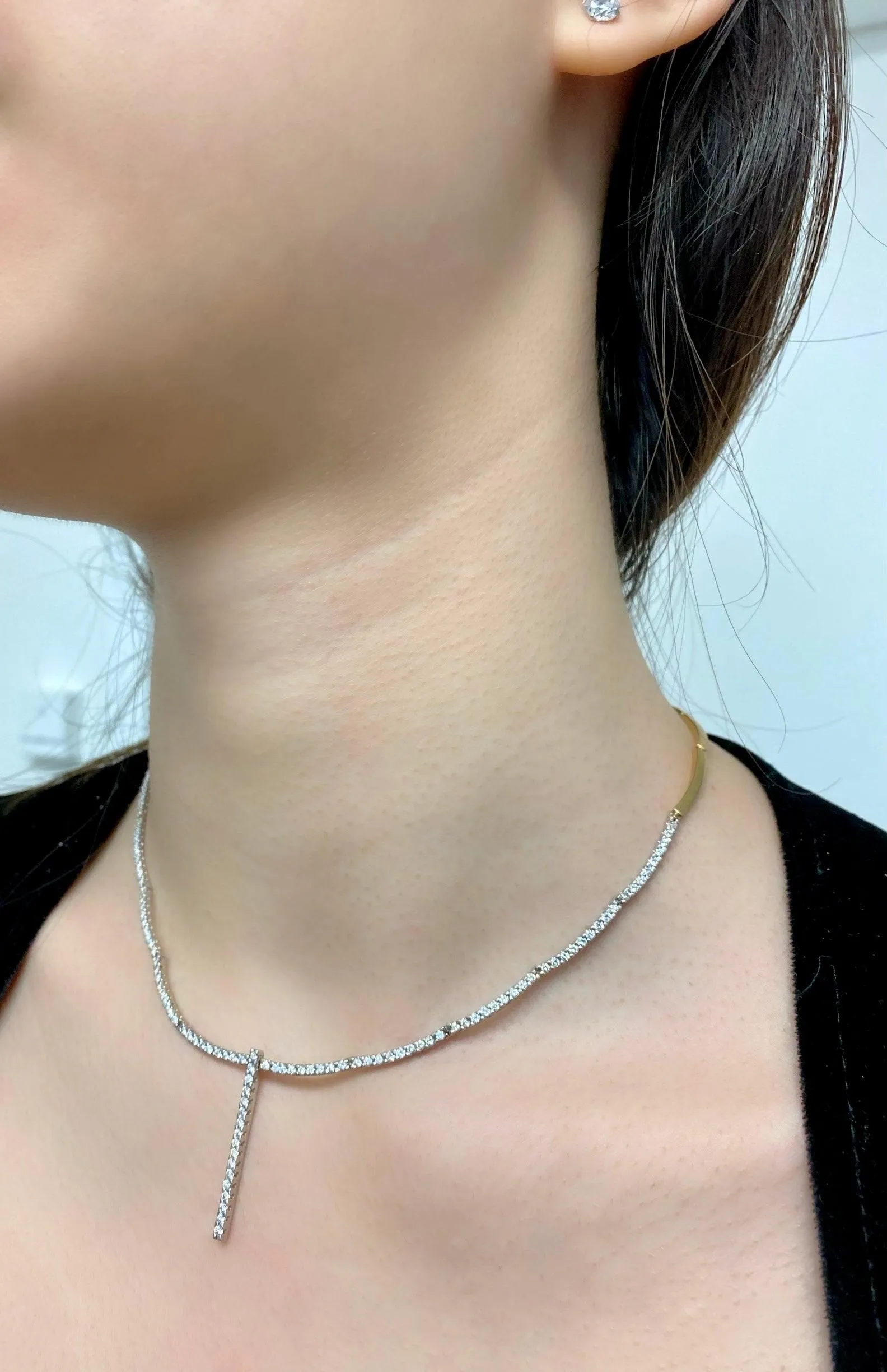 Diamond Drop Bar Necklace