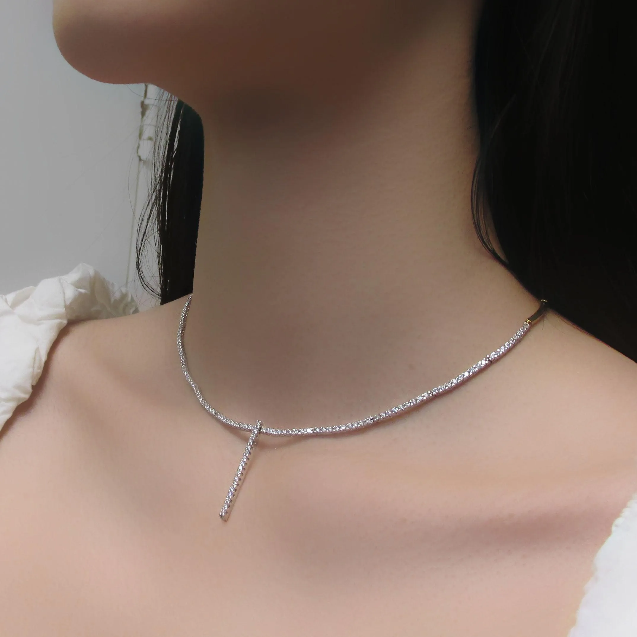 Diamond Drop Bar Necklace