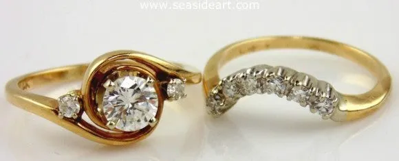 Diamond Engagement Set 14kt Two Tone Gold