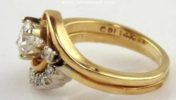 Diamond Engagement Set 14kt Two Tone Gold