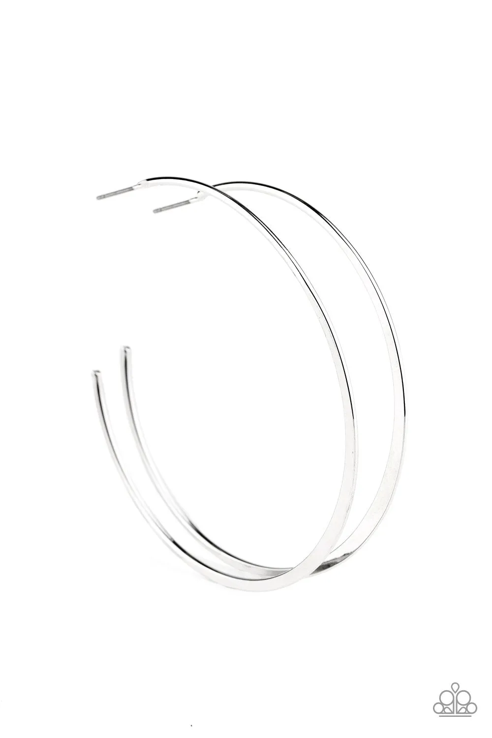 Don't Lose Your Edge Silver Hoop Earrings - Paparazzi Accessories