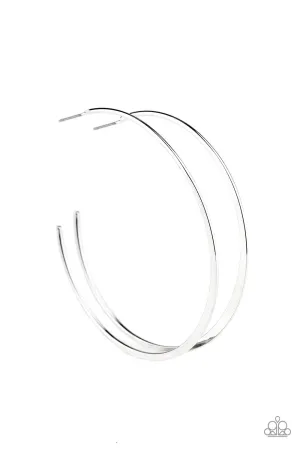 Don't Lose Your Edge Silver Hoop Earrings - Paparazzi Accessories