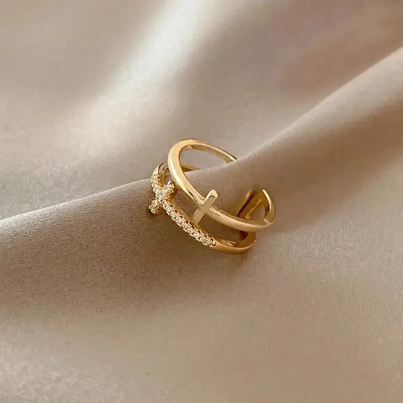 Double T Adjustable Ring