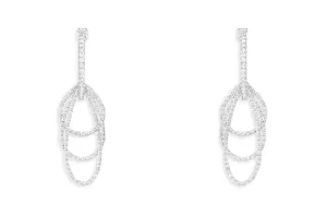 Earrings 18kt Gold Hoops & Diamonds Drop