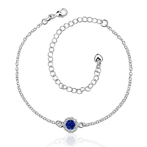 Elegant 925 Sterling Silver Blue Anklet Foot Chain