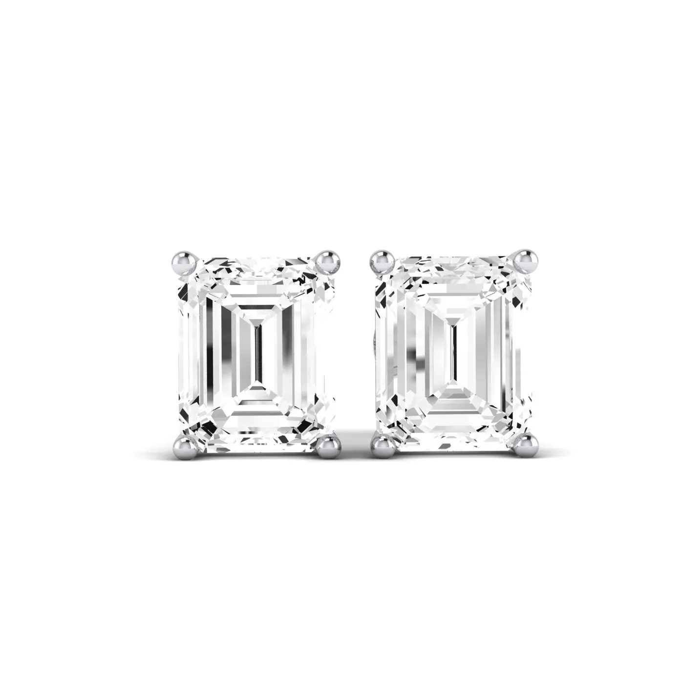 Elowen Emerald Cut Lab Diamond Stud Earrings