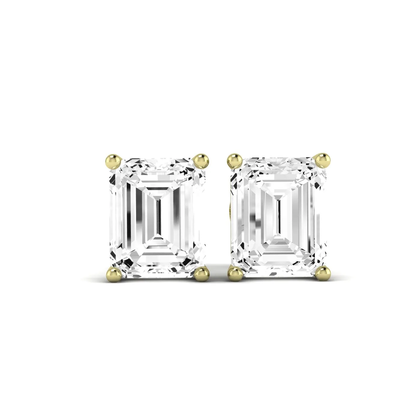 Elowen Emerald Cut Lab Diamond Stud Earrings