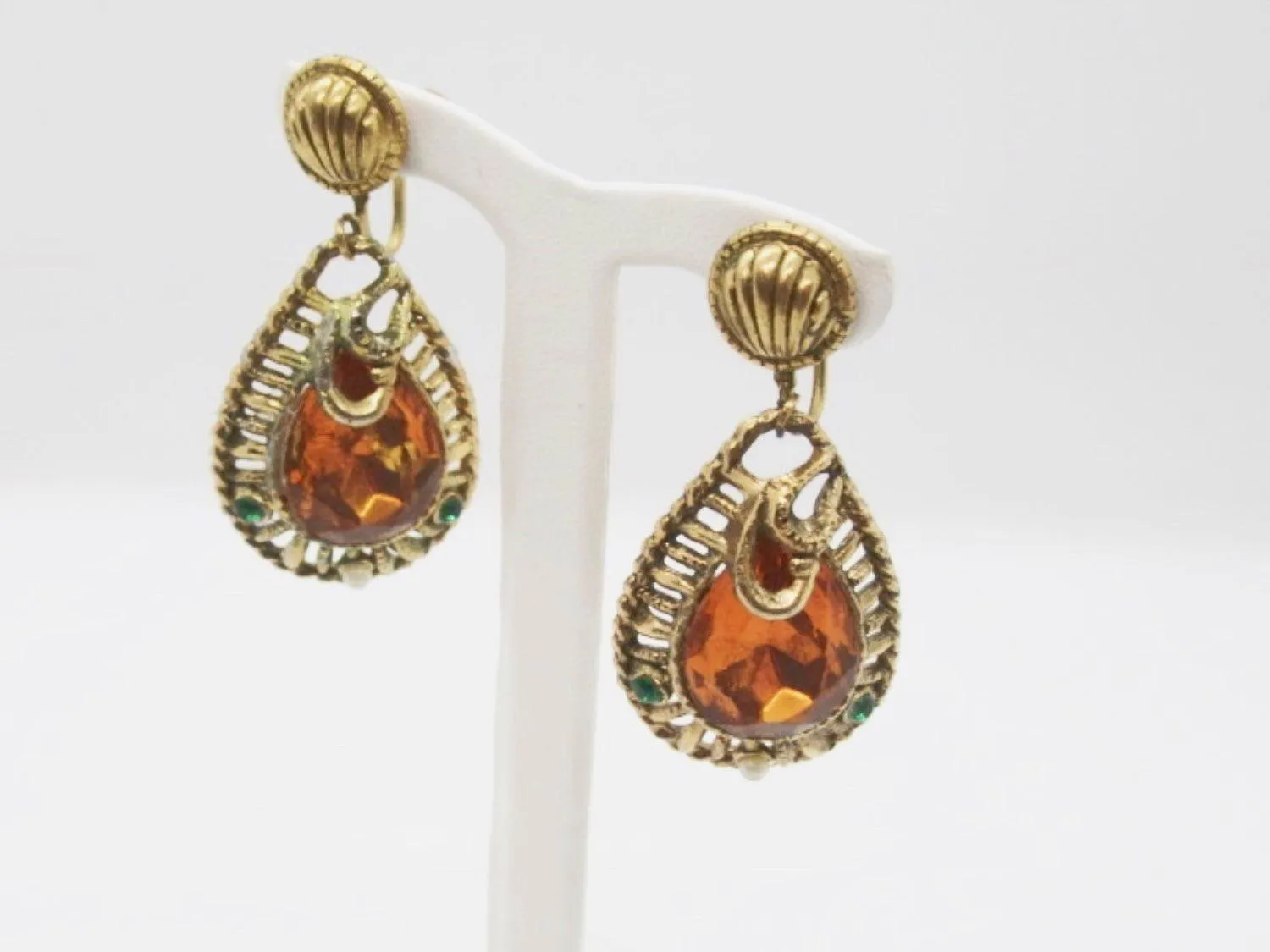 Exotic Vintage Egyptian Style Drop Earrings