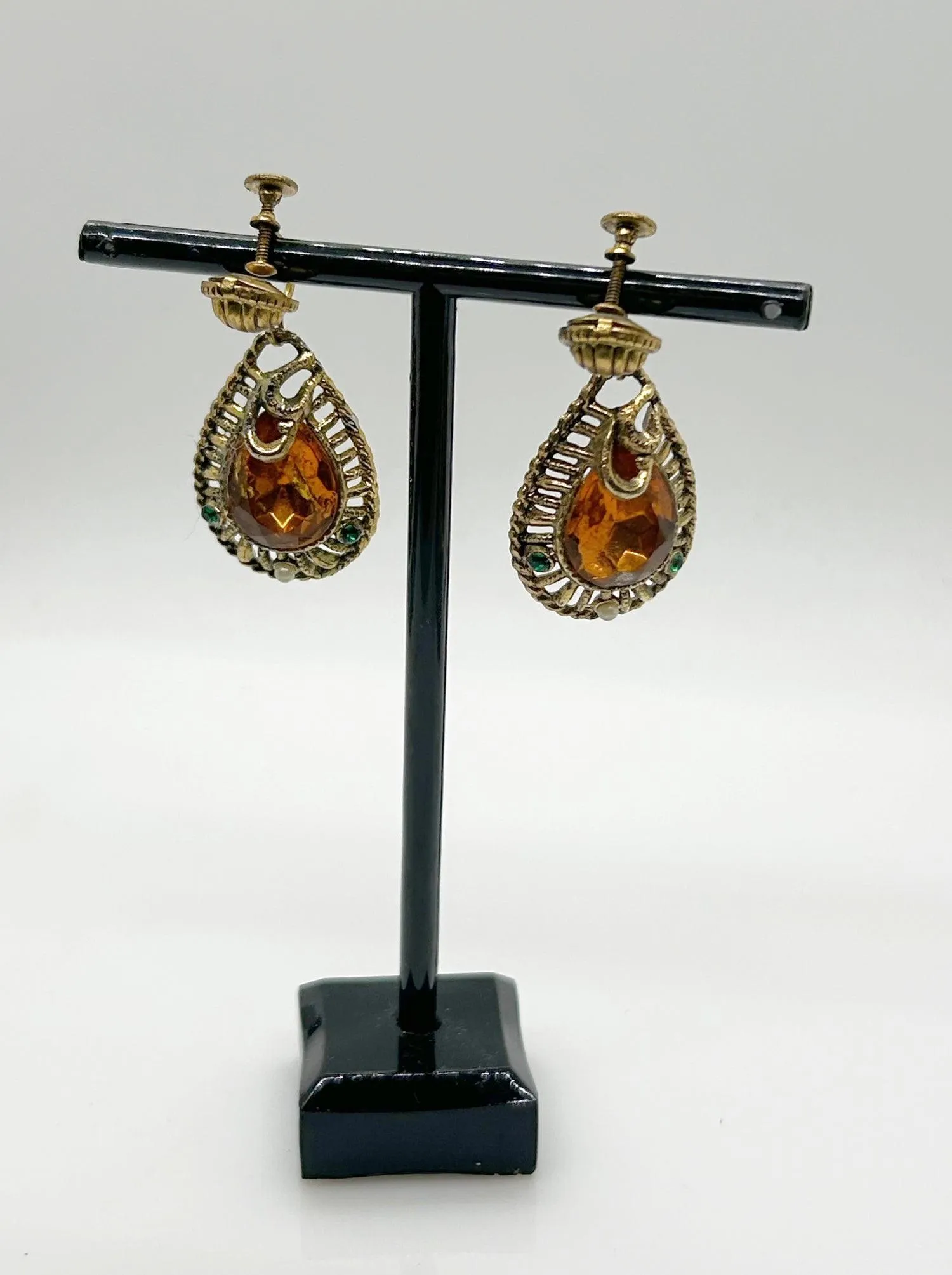 Exotic Vintage Egyptian Style Drop Earrings