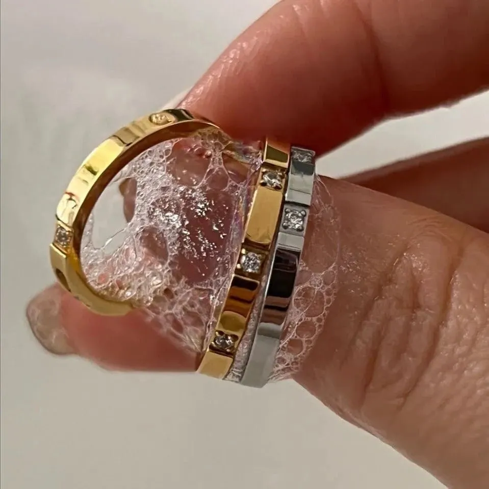 Exquisite Waterproof Engagement Ring with Stone Inlay